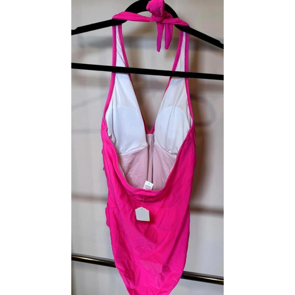 Cupshe Stylish Bright Pink One-Piece Swimsuit - Size L - Picture 2 of 3